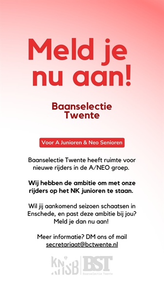 Vacature trainers en rijders baanselectie